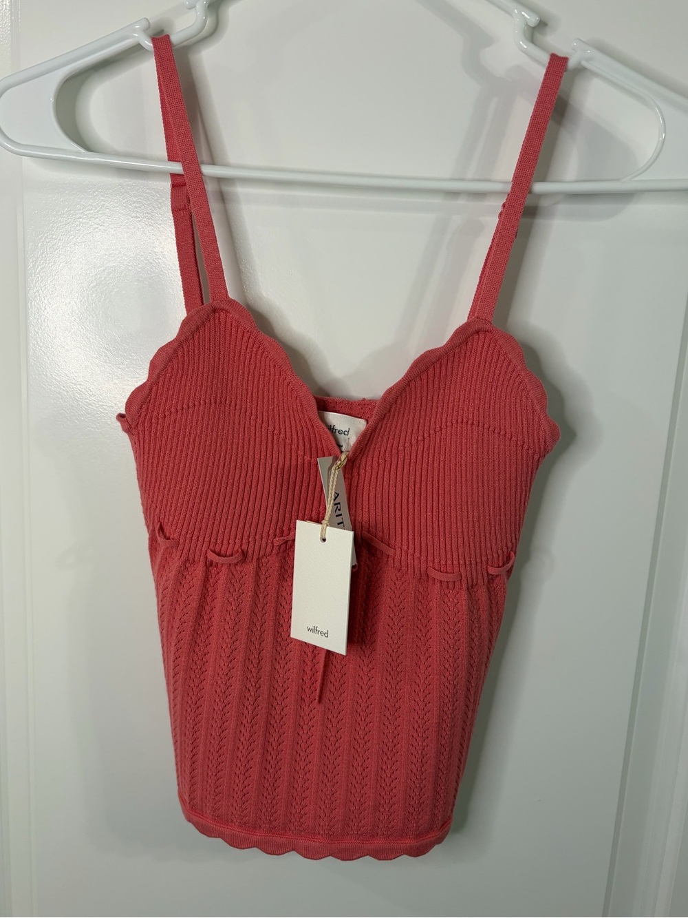 Aritzia Wilfred Soloist Cami Sweater Knit Sweetheart Tank Pink Women’s S READ